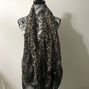 Black and brown cheetah scarf/hijab/wrap